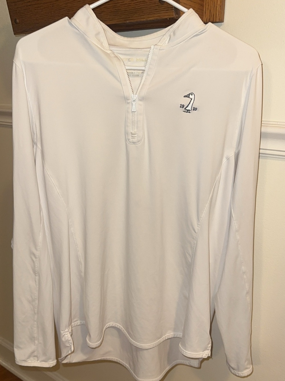Peter Millar White Long-Sleeve Half-Zip Performance Top